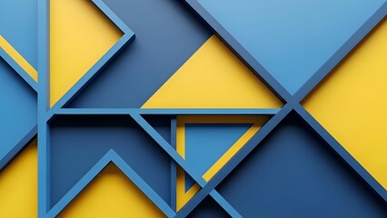 Geometric Shapes in Blue and Yellow.