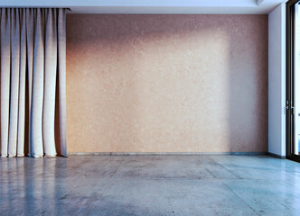 Fototapeta premium Large luxury modern bright interiors Living room mockup illustration 3D rendering image