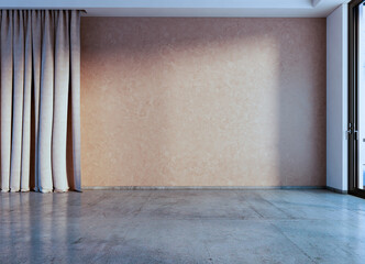 Fototapeta premium Large luxury modern bright interiors Living room mockup illustration 3D rendering image