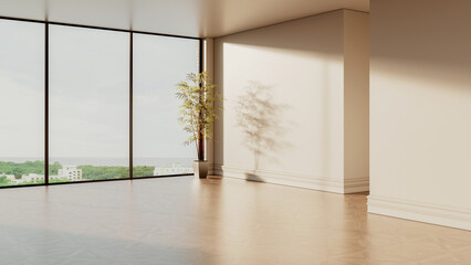 Naklejka premium Large luxury modern bright interiors Living room mockup illustration 3D rendering image