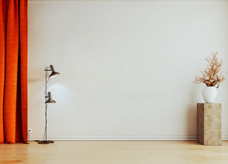 Naklejka premium Large luxury modern bright interiors Living room mockup illustration 3D rendering image