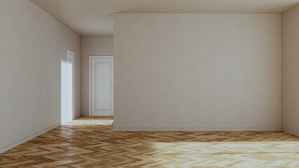 Naklejka premium Large luxury modern bright interiors Living room mockup illustration 3D rendering image