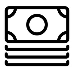 Stack of Money Cash Currency Outline Icon