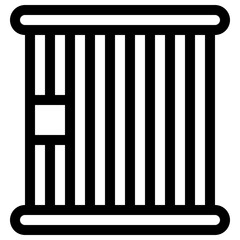 Prison Cell Bars Vector Line Icon. Outline Graphic for Restriction, Security, and Detention.