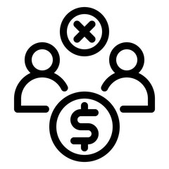 Conflict of Interest Icon - Financial Dispute and Team Problem