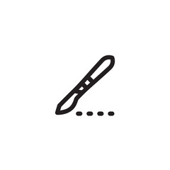 Obraz premium Scalpel Knife icon vector. Linear style sign for mobile concept and web design. Scalpel Knife illustration. Pixel vector graphics - Vector.