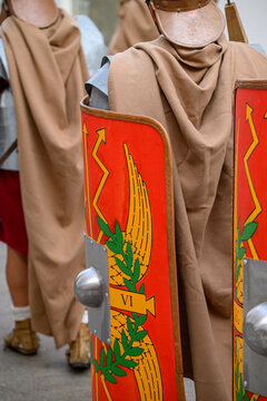Lugo Arde Lucus Roman legionaries with shield The Concept of Historical Reenactment