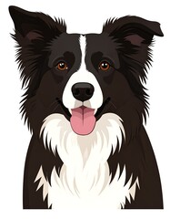 Fototapeta premium Portrait of a medium-sized dog with a black and white coat
