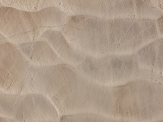 Aerial view of Danube river sand bottom with animal tracks creating patterns across the landscape