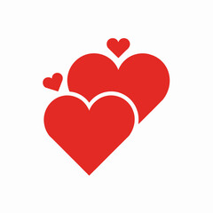 Three Red Hearts Symbol of Love and Affection Illustration