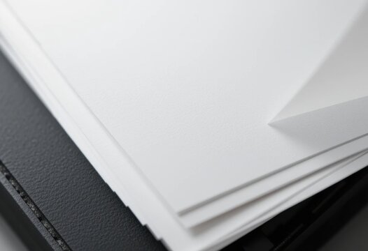 Primer plano de hojas de papel blanco A4 en una impresora negra