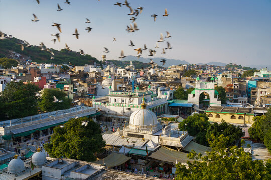 panoramic view of the city of Ajmer Dharga, Ajmer, India