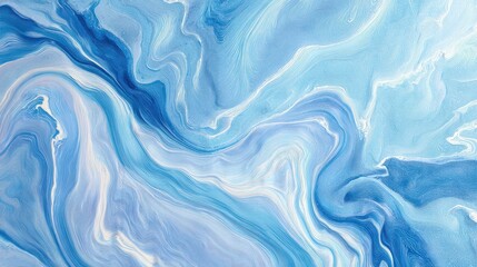 Fototapeta premium Calm azure marble abstract background featuring liquid art swirls and subtle gradients for creative projects