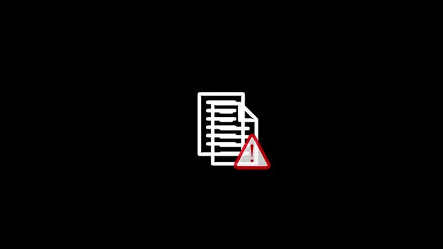 Stack of documents icon with a shadow effect on a black background papers files
