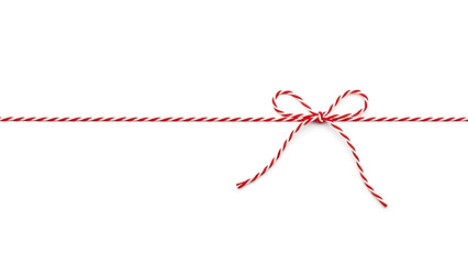 Red and white twine with bow