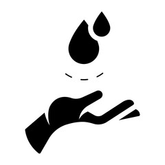 menstruation hand care glyph icon
