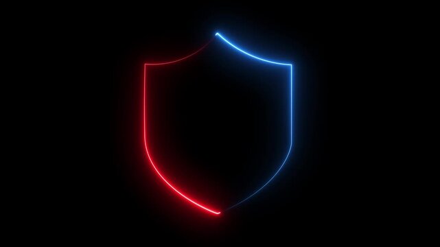 shield neon icon emblem logo animated shield neon emblem logo green screen 4k