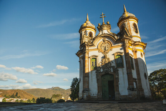 Historical church of S&atilde;o Francisco de Assis, in Ouro Preto, Brazil. 