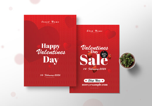 Red Valentine Day Love Theme Offer Flyer