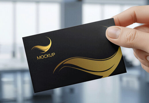 Business Card Held Gently Between Thumb Mockup