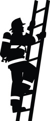 Firefighter Teamwork Silhouette Emergency Response Concept
