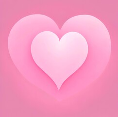 Minimal Valentine greeting design with single heart symbol, soft pink background