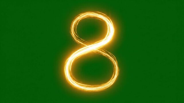 Taurus Zodiac Sign Light Painting on Green Background.