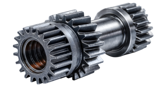 Metal gear cog on a transparent background, detailed mechanical component for machinery, industrial, and technology-themed designs. - Powered by Adobe