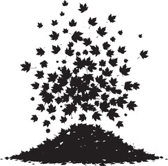  Garden Autumn Leaves Pile Vector Illustration