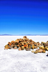 Pile of rocks at Salinas Grandes - Jujuy - Argentina