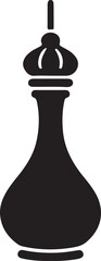 kohl stone bottle icon in silhouette white background