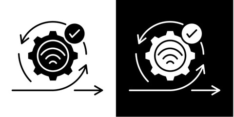 Agile Process  Icon Set White Glyph Style Collection