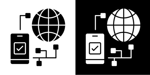 Mobile Access  Icon Set White Glyph Style Collection