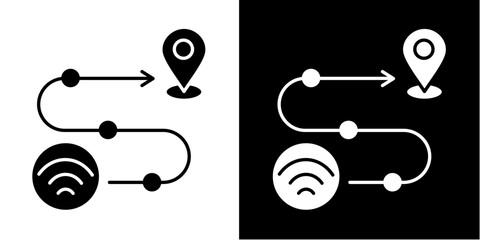 Digital Roadmap  Icon Set White Glyph Style Collection