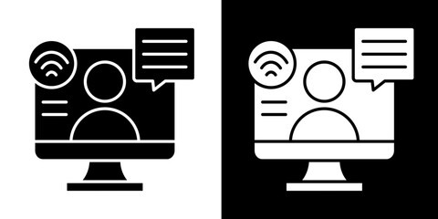 Digital Workplace  Icon Set White Glyph Style Collection