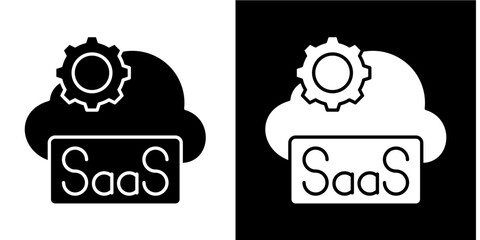 Saas  Icon Set White Glyph Style Collection