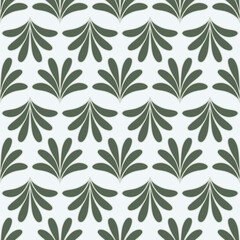 Vintage Art Deco Seamless Pattern. Geometric decorative with abstract green leaf. Retro background.