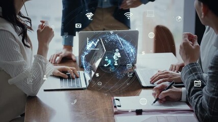 Group of business people meeting and digital technology concept - Powered by Adobe