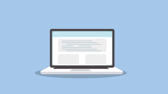 Modern Laptop Displaying Information on a Blue Background.