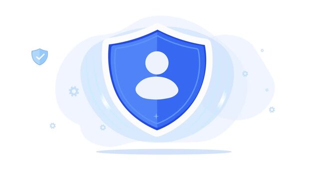 Personal Data Protection, Digital Privacy, Secure Identity Management, And Cyber security Concepts. Modern Minimal Flat Animation.  