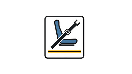 Crucial Vehicle Safety Reminder Fasten Your Seatbelt for Secure Travel and Passenger Protection Icon
