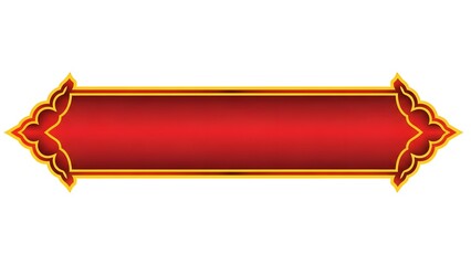 Red and gold decorative banner on isolated white background