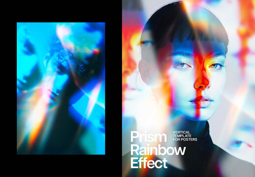 Prism Poster Photo Effect Mockup