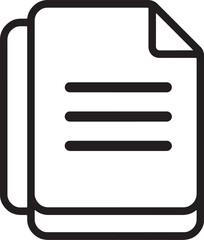 Black and white icon of stacked documents, symbolizing multiple files, copies, or a stack of papers