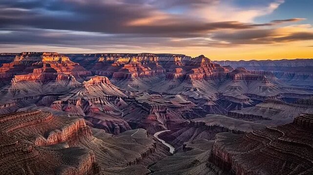 Grand Canyon National Park Arizona Sunrise Overlook Scenic Landscape.