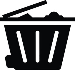 Waste Management Logo Black Skip Bin Glyph