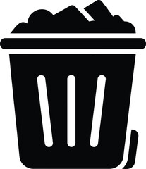 Waste Container Logo Minimalist Black Glyph