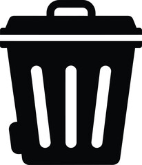 Black Skip Bin Glyph Logo For Website Branding