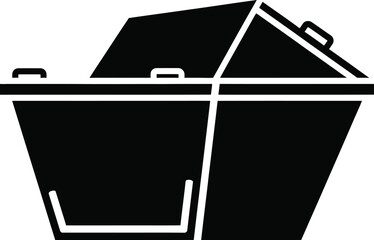 Rubbish Bin Logo Black Glyph Design