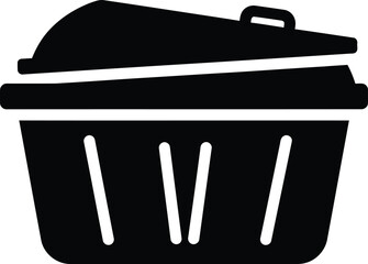 Skip Hire Symbol Black Silhouette Logo Graphic